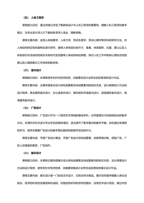 高职高专类艺术设计专业教学标准