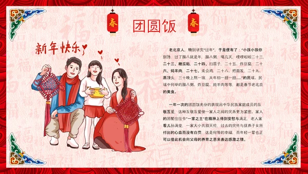 新年春节习俗民俗传统文化除夕PPT模板