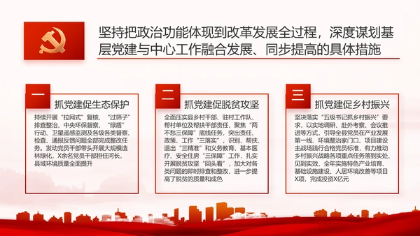红色大气党建党支部年终述职报告PPT
