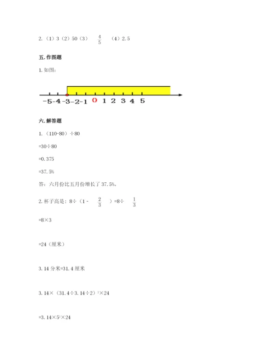 人教版六年级下册数学期末测试卷含答案（达标题）.docx
