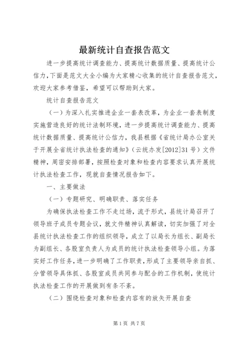 最新统计自查报告范文.docx