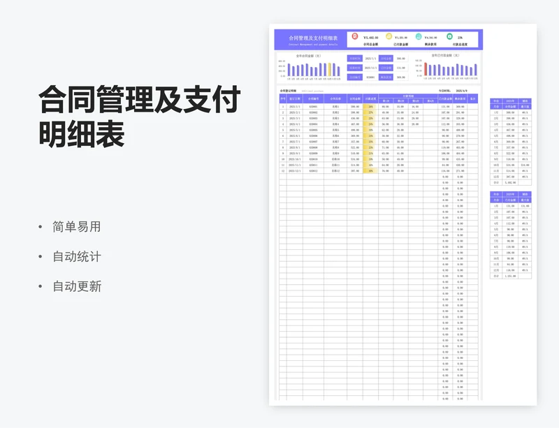 合同管理及支付明细表