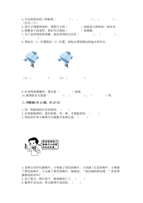 教科版一年级上册科学期末测试卷附完整答案（历年真题）.docx