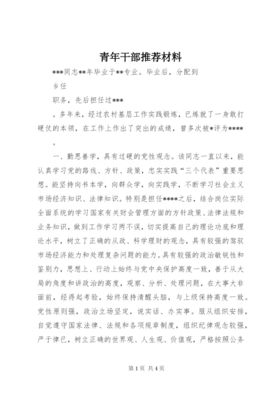 青年干部推荐材料.docx