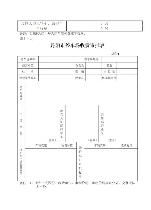 丹阳市车辆停放服务收费管理办法