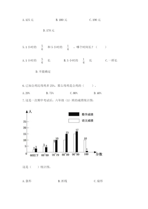 2022人教版六年级上册数学期末卷附参考答案【综合卷】.docx