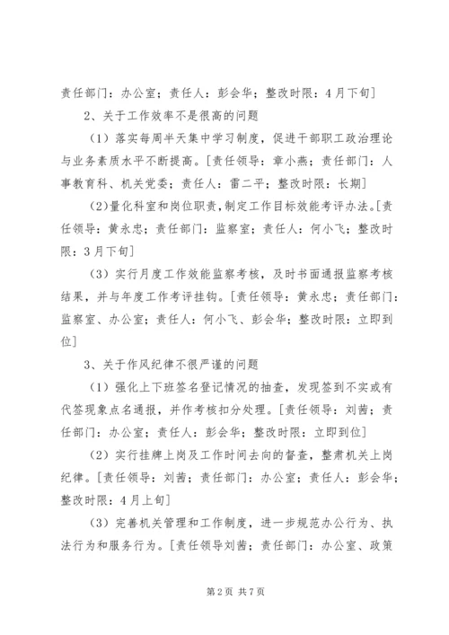 食药监局机关效能建设年查摆问题整改方案 (3).docx