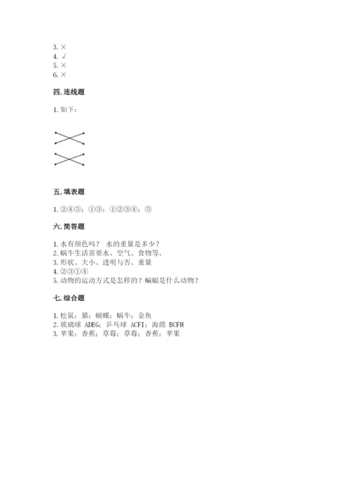 教科版一年级下册科学期末测试卷附参考答案（达标题）.docx
