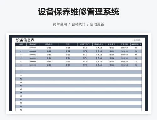 设备保养维修管理系统