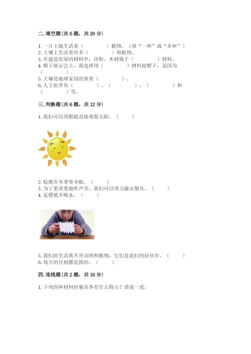 教科版小学二年级上册科学期末测试卷附参考答案ab卷.docx