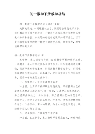 初一数学下册教学总结.docx