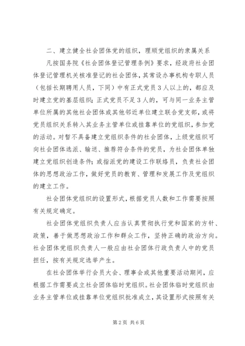 社会团体党的建设工作意见.docx