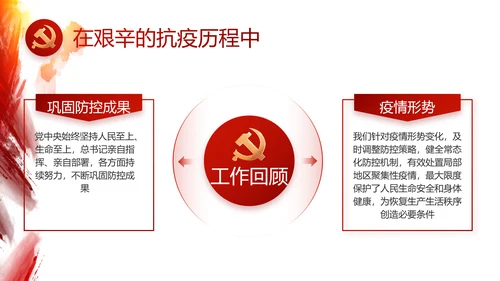 红色党建党支部工作总结汇报计划PPT党课