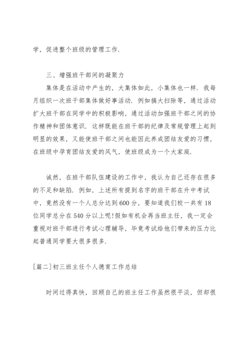 初三班主任个人德育工作总结.docx