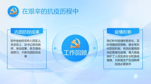 蓝色大气党建党支部年终工作汇报PPT