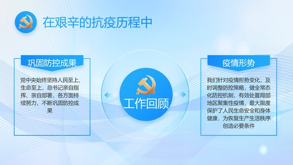 蓝色大气党建党支部年终工作汇报PPT