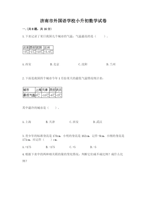 济南市外国语学校小升初数学试卷含答案（培优b卷）.docx