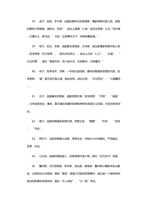 2023年国考公务员常识模块必背的人文知识点.docx