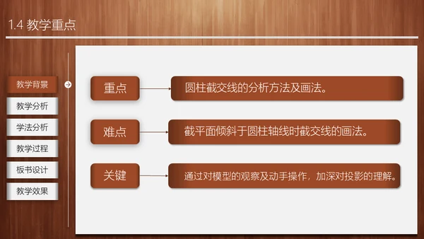 经典木纹质感教师教学说课通用PPT模板
