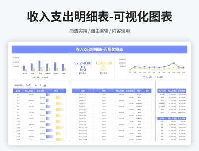 收入支出明细表-可视化图表