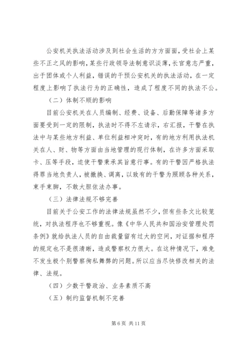 人民警察执法工作自查报告.docx