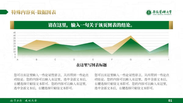绿金配色安徽医科大学通用PPT模板