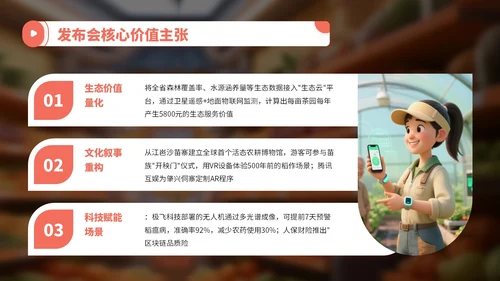 橙红色3D卡通农产品发布会宣传PPT