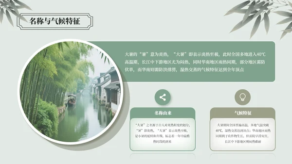 绿色中国风大暑节气介绍通用模板