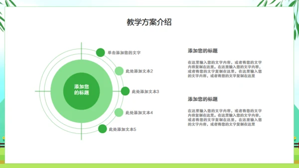 清新绿色春天教育说课教师课件通用PPT模板