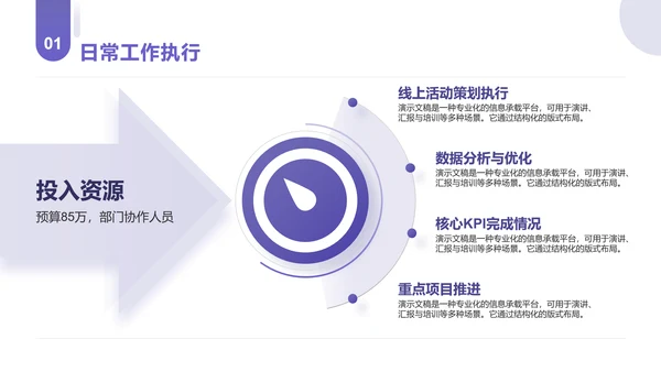 长春花蓝简约风年终总结通用PPT模板