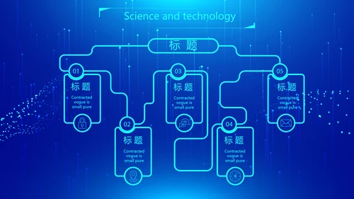 蓝色科技网络信息软件科技商务动态PPT