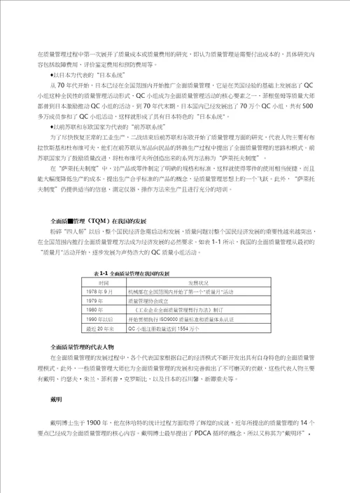 2020TQM全面质量管理全面质量管理发展历史概述