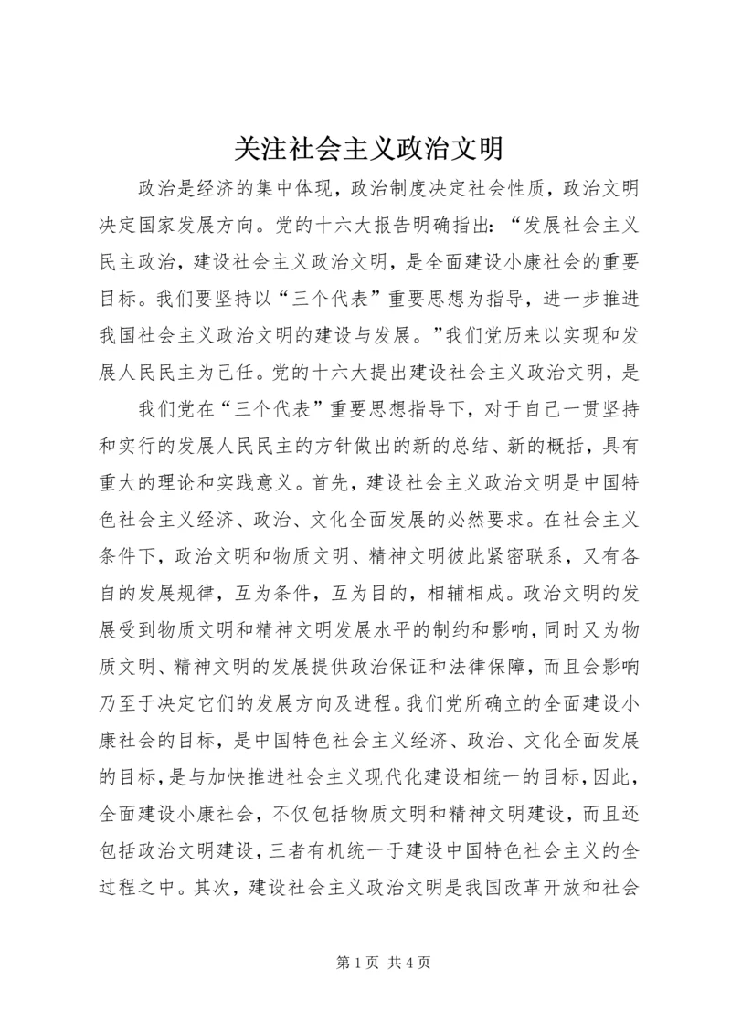 关注社会主义政治文明 (3).docx