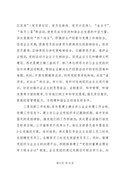 乡镇年度非公党建工作总结暨工作安排.docx