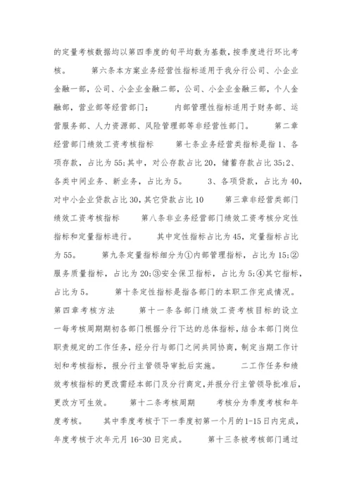 银行绩效考核方案.docx