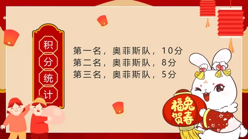 卡通红色中国风元宵节猜灯谜活动PPT模板