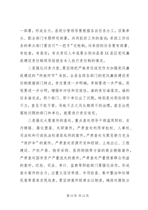 县党风廉政建设干部主持会讲话.docx