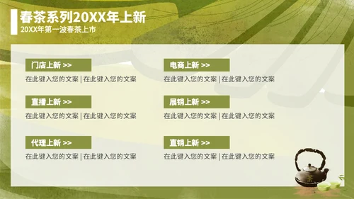 茶叶茶庄春茶产品上新介绍手册通用PPT模板