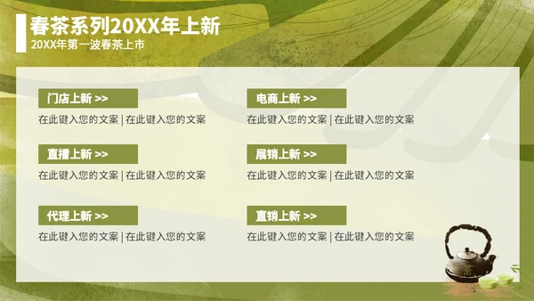 茶叶茶庄春茶产品上新介绍手册通用PPT模板