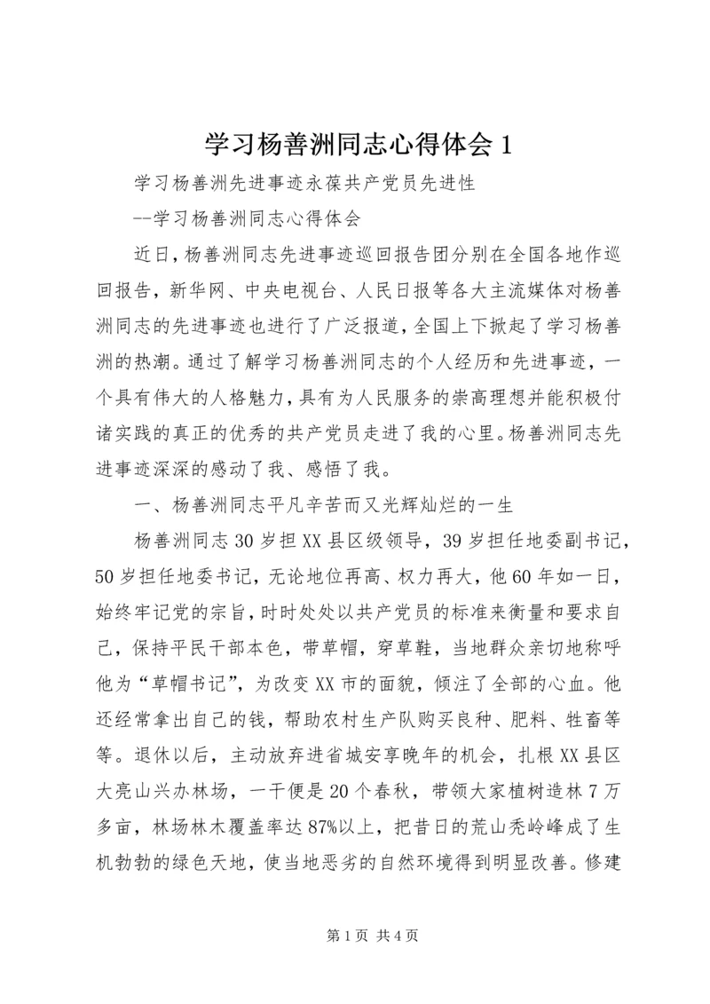 学习杨善洲同志心得体会1.docx