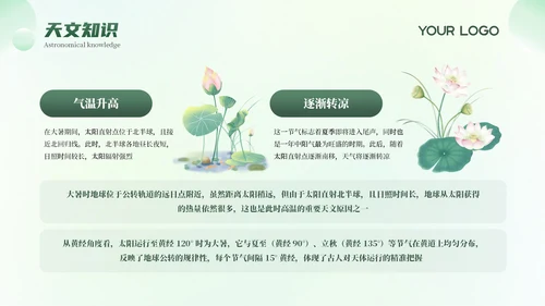 绿色清新弥散大暑节气科普教育PPT模板