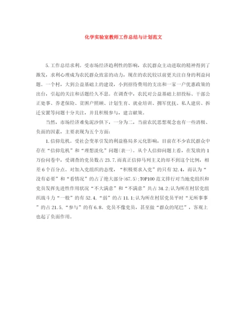 精编之化学实验室教师工作总结与计划范文.docx