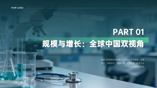 绿色商务风医疗行业发展分析PPT模板
