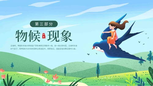 蓝色清新卡通插画立春二十四节气动态PPT