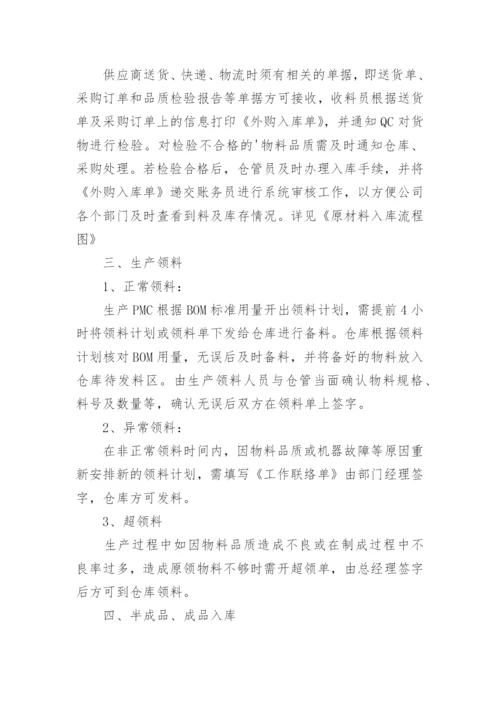 仓库管理规章制度.docx