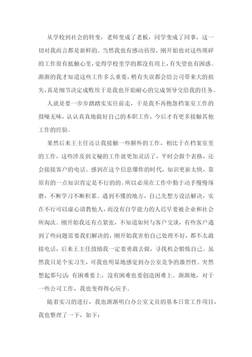 文员毕业综合实践报告5篇.docx