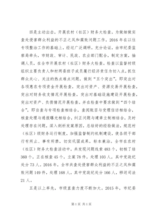 开展查处侵害群众利益的不正之风和腐败问题调研报告.docx