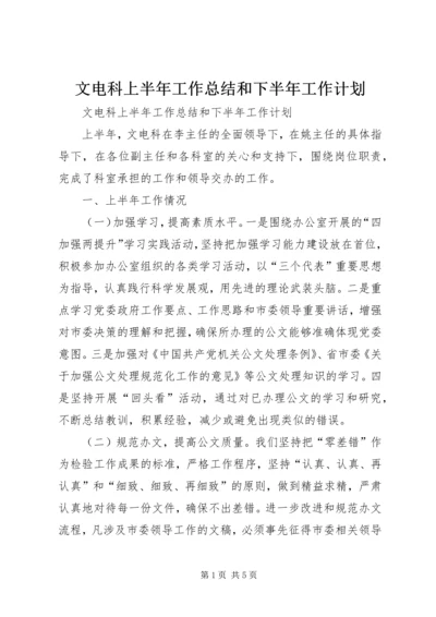 文电科上半年工作总结和下半年工作计划.docx