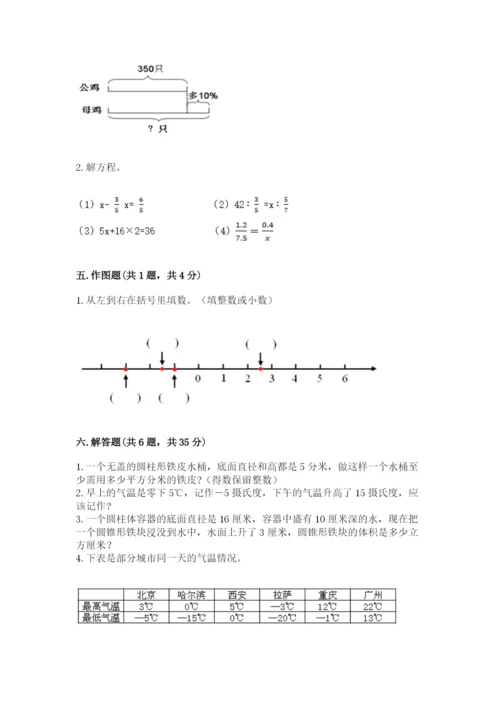 南岳区六年级下册数学期末测试卷及1套完整答案.docx