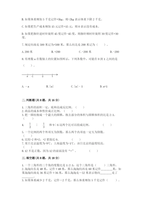 北师大版小学数学六年级下册期末检测试题精品【能力提升】.docx